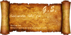 Galanda Sára névjegykártya