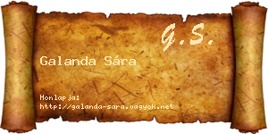 Galanda Sára névjegykártya